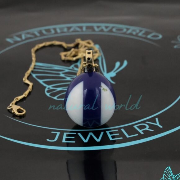 Private Lsbel Two Tone Gemstone Drop Pendant, Handmade Drop Pendant, Multi Gemstone Teardrop Pendant - Image 4
