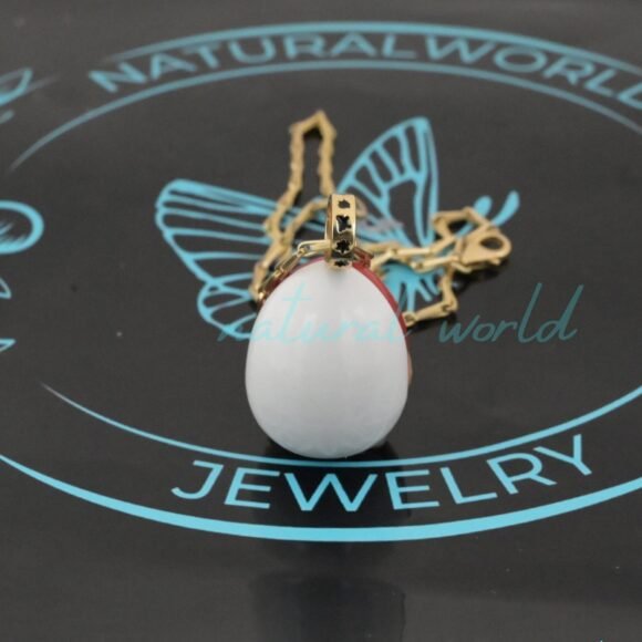 Two Tone Gemstone Drop Pendant, Multi Gemstone Teardrop Pendant,  Handmade Drop Pendant Jewelry Supplier - Image 3
