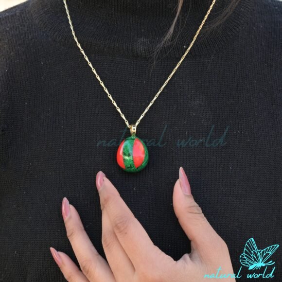 Multi Gemstone Teardrop Pendant, Two Tone Gemstone Drop Pendant, Handmade Jewelry Supplier