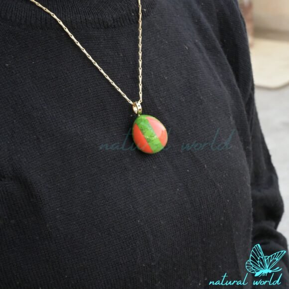 Hand Carved TearDrop Pendant, Two Tone Gemstone Drop Pendant, Handmade Jewelry Supplier - Image 2