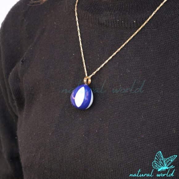 Private Lsbel Two Tone Gemstone Drop Pendant, Handmade Drop Pendant, Multi Gemstone Teardrop Pendant - Image 3