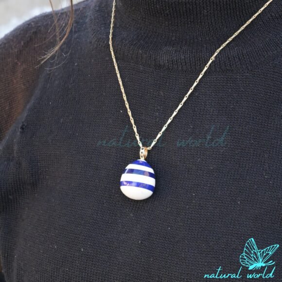 Two Tone Gemstone Drop Pendant, Hand Carved TearDrop Pendant Custom Jewelry - Image 3