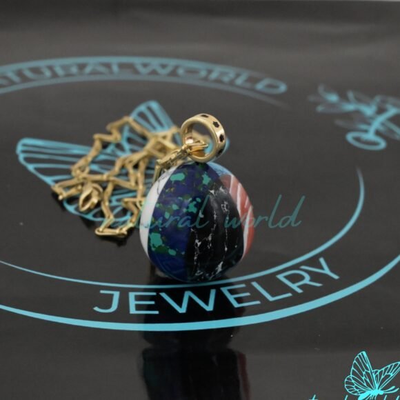 Multi Gemstone Teardrop Pendant, Two Tone Gemstone Drop Pendant, Handmade Jewelry Supplier - Image 8