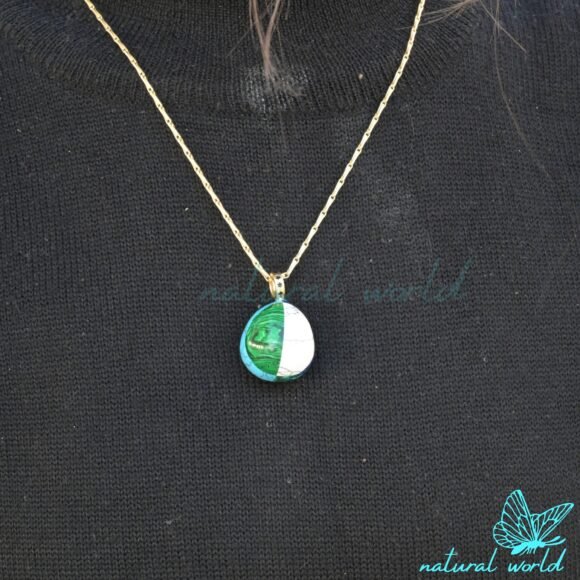 Multi Gemstone Teardrop Pendant, Two Tone Gemstone Drop Pendant, Handmade Jewelry Supplier - Image 4