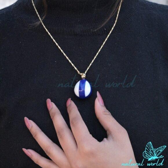 Private Lsbel Two Tone Gemstone Drop Pendant, Handmade Drop Pendant, Multi Gemstone Teardrop Pendant
