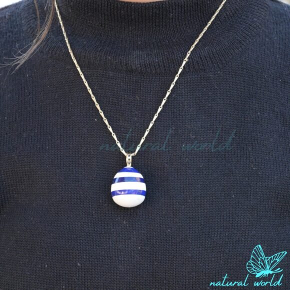 Two Tone Gemstone Drop Pendant, Hand Carved TearDrop Pendant Custom Jewelry - Image 4