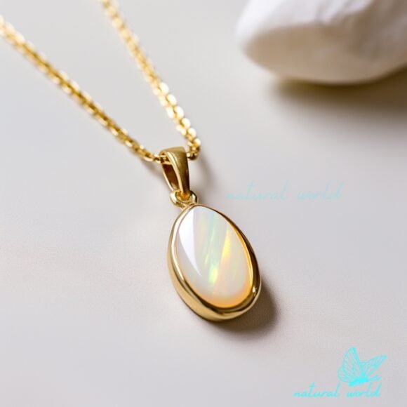 Private Label 14k Gold Plated Opal Teardrop Charm Pendant, Dainty Handmade