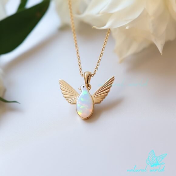 14k Gold Plated Gemstone Birds Pendant, Gemstone Flying Swallow Birds JEwelry Supplier