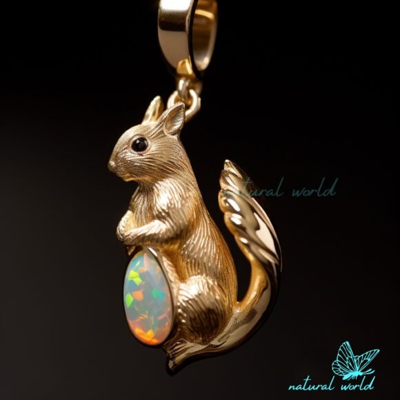14k Gold Plated Gemstone Carving Bunny Pendant, Ethiopian Opal Rabbit Pendant Manufacturer