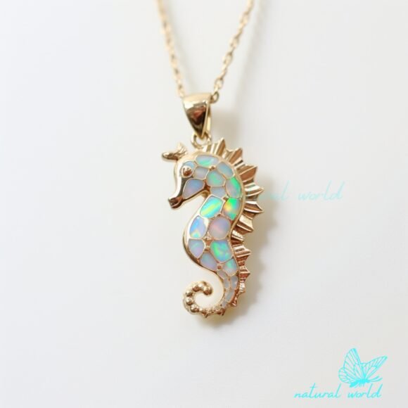 Gemstone Seahorse Pendant, Ethiopian Opal Seahorse Pendant Custom Jewelry