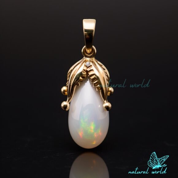 14k Gold Plated Gemstone Pear Pendant, Lucky Gemstone Pear Pendant Jewelry Supplier