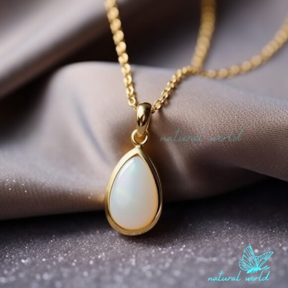 14k Gold Plated Opal Teardrop Charm, Gemstone Teardrop Charm Pendant Jewelry Supplier