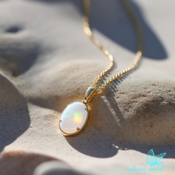 14k Gold Plated Opal Oval Charm Pendant, Dainty Handmade Oval Charm Manufacturer