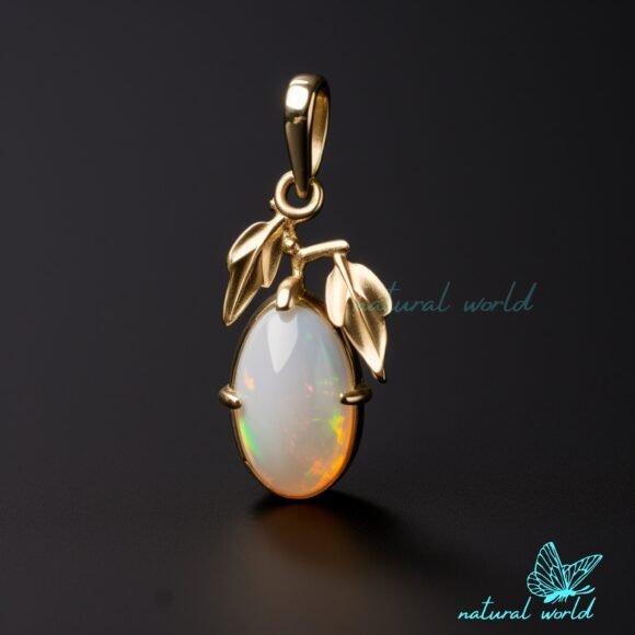 14k Gold Opal Pear Pendant, Gemstone Pear Pendant, Minimalist Pearl Pendant USA