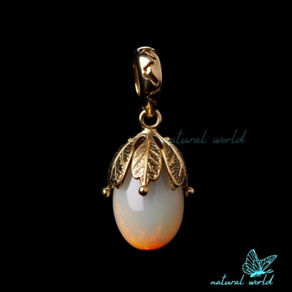 14k Gold Plated Gemstone Pear Pendant, Lucky Gemstone Pear Pendant USA