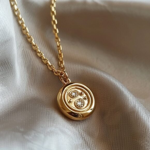 Wholesale Diamond Coin Pendant, Gold and Diamond Coin Pendant, Diamonds Cluster Coin Pendant