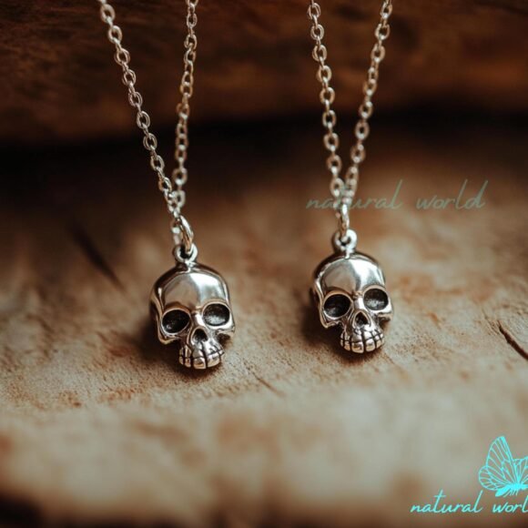 14k Gold Skull Pendant, Human Skull Pendant, Tiny Gold Skull Pendant